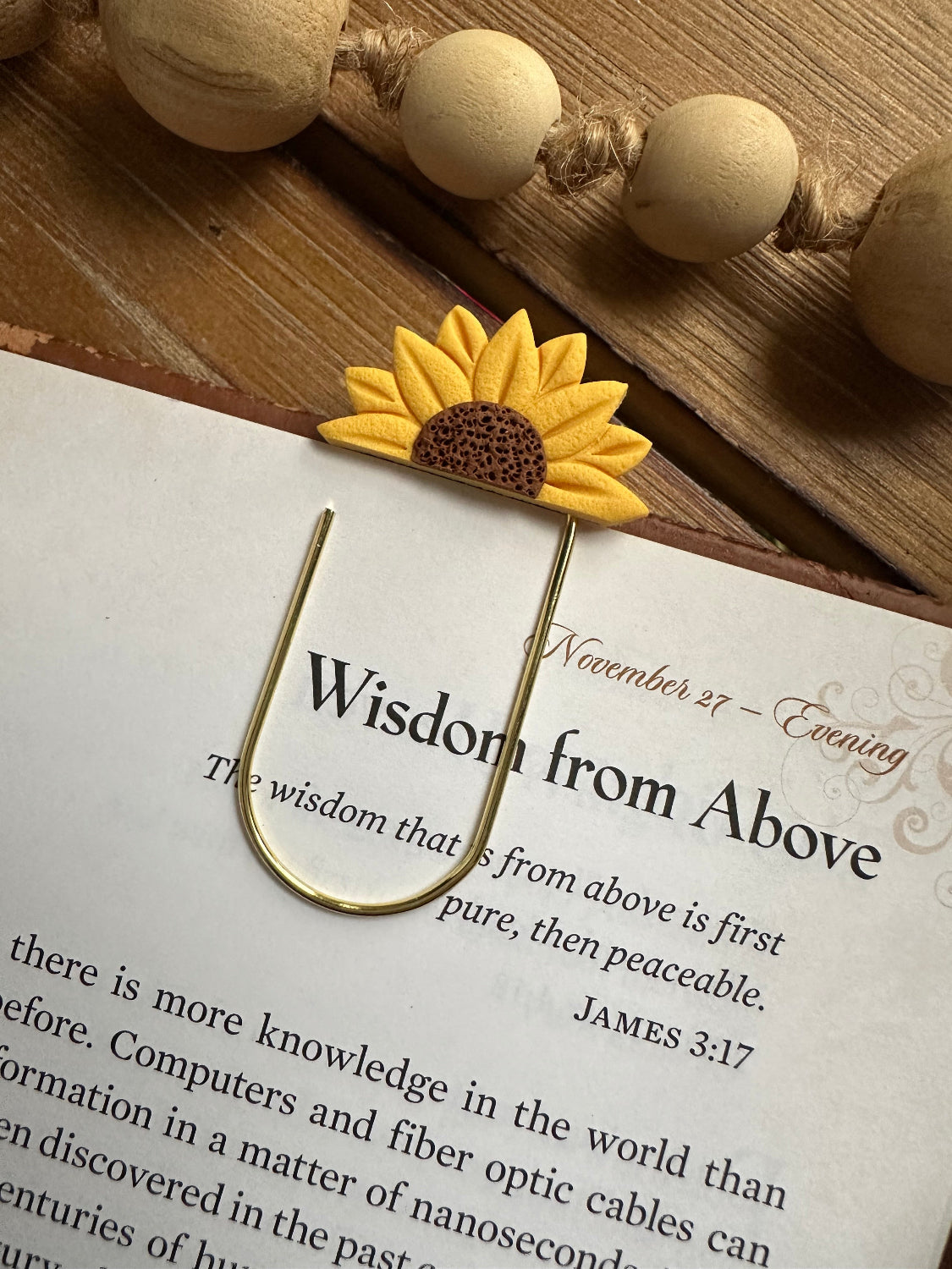 Sunflower Paperclip Bookmark