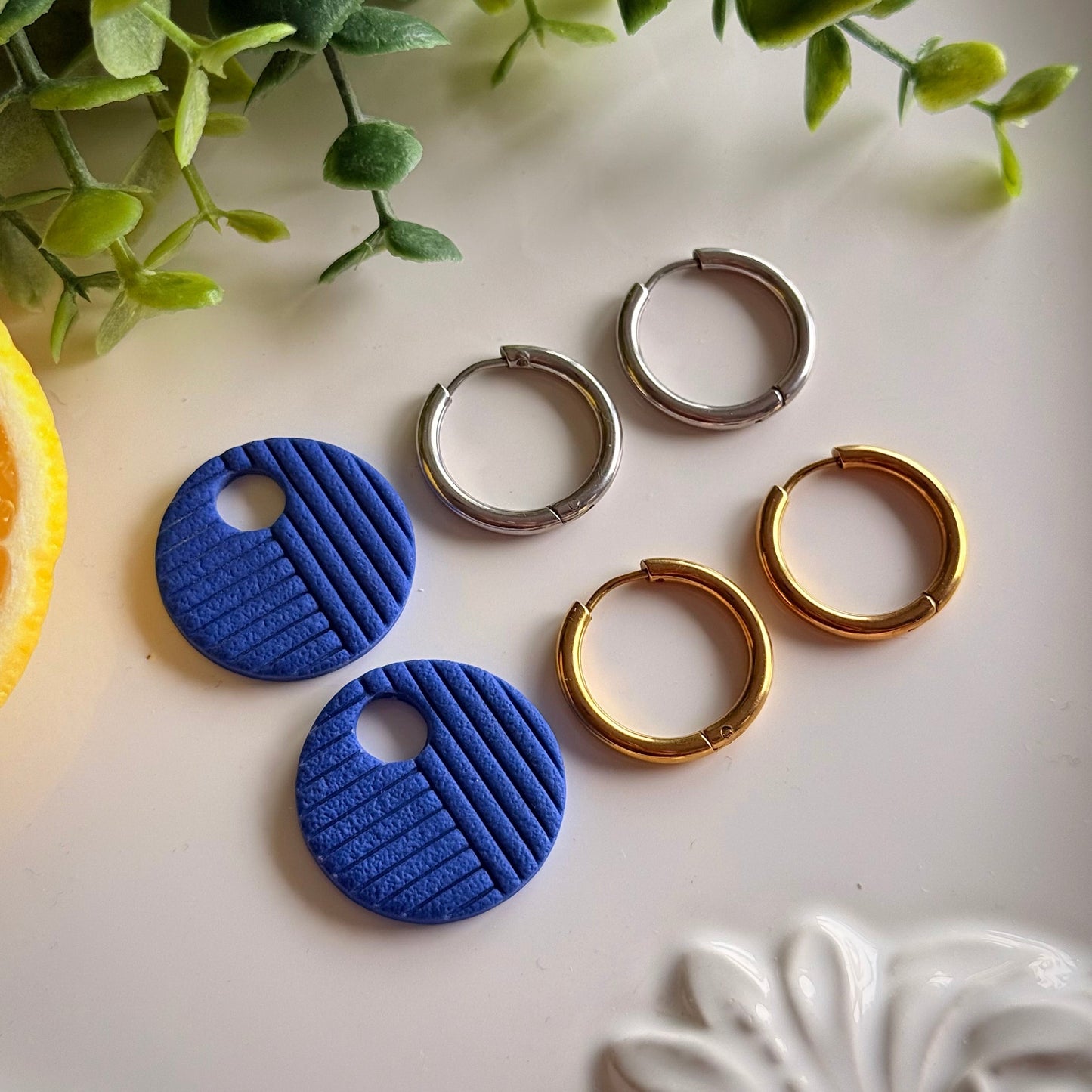 Blue Heirloom Hoops