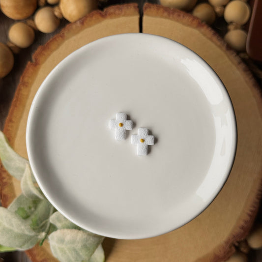 Mustard Seed Cross Studs