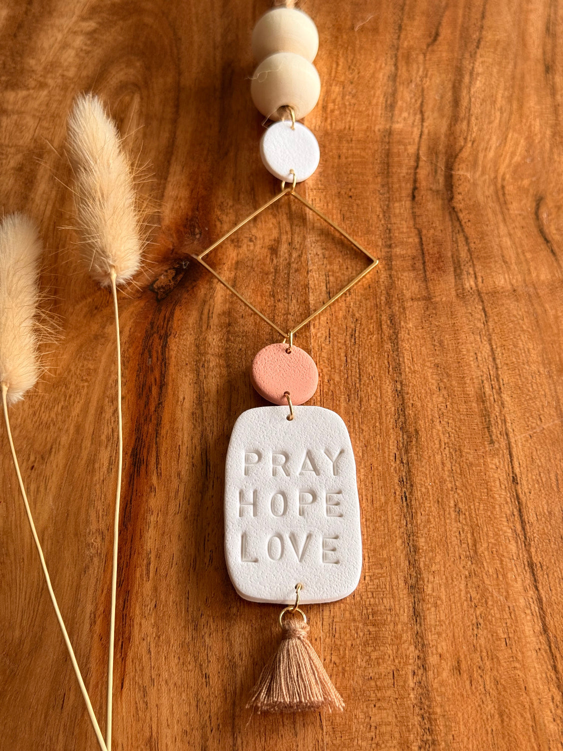 "Pray, Hope & Love" Car Charm