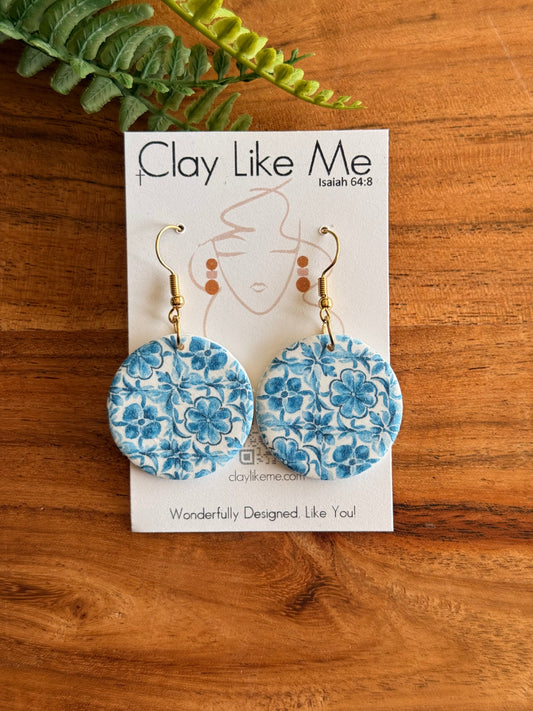 Circle Blue Florals
