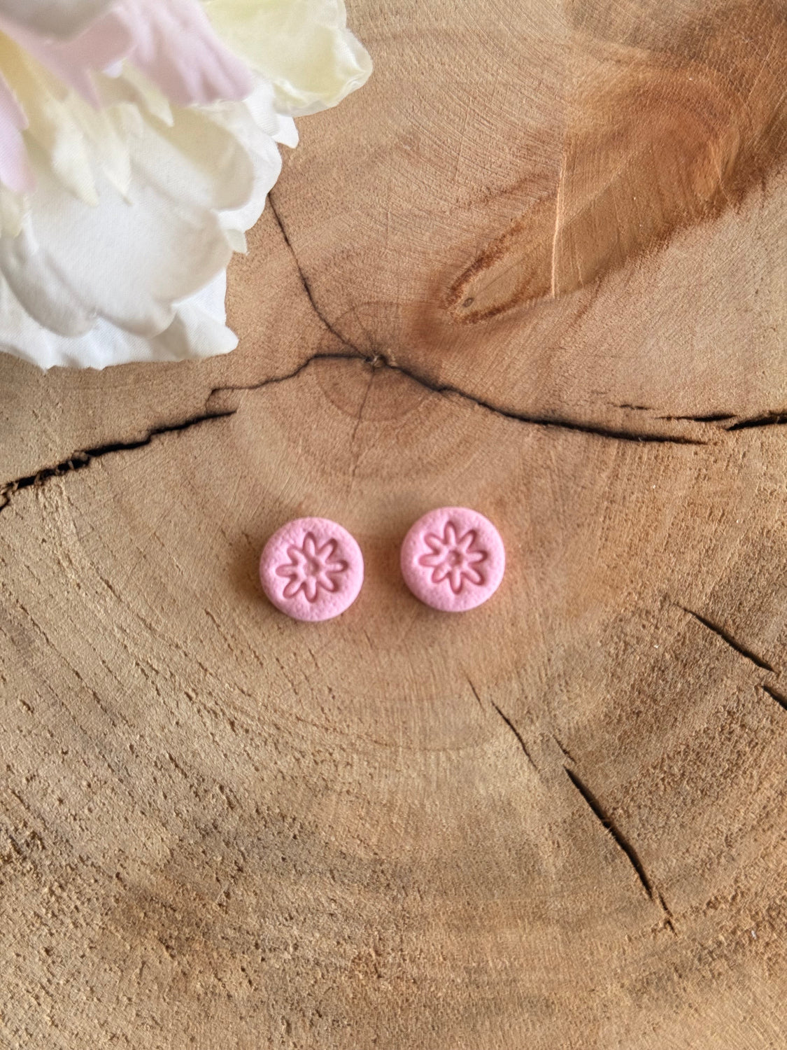 Pink Flower Studs