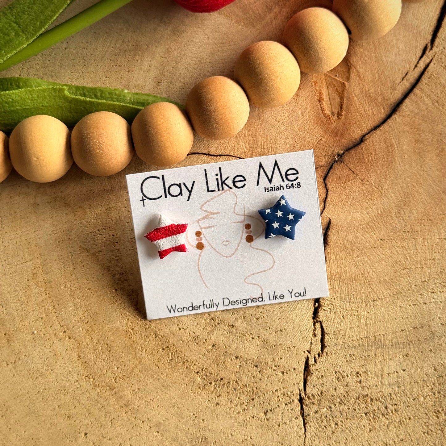 Star Striped Studs