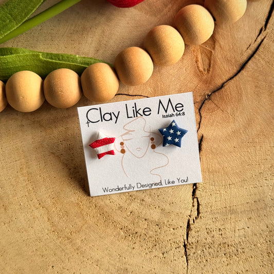 Star Striped Studs
