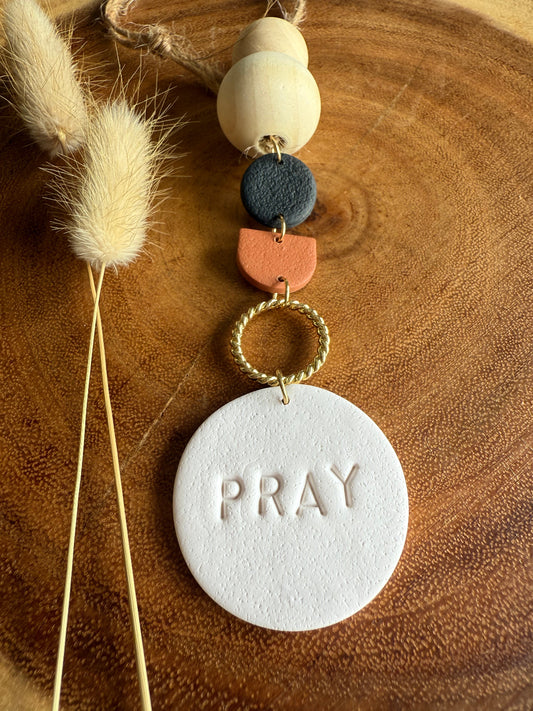 "Pray" Car Charm