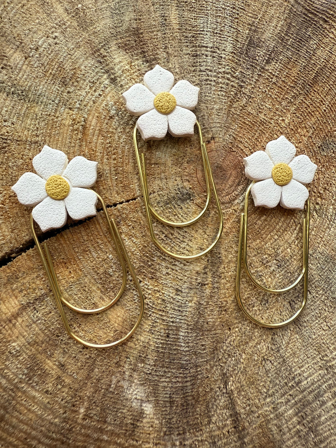 White Flower Paperclip Bookmark