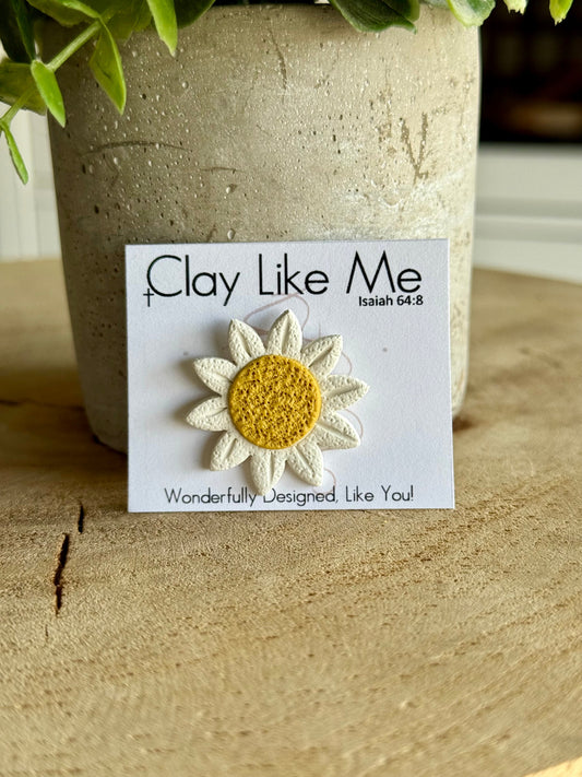 White Sunflower Pin